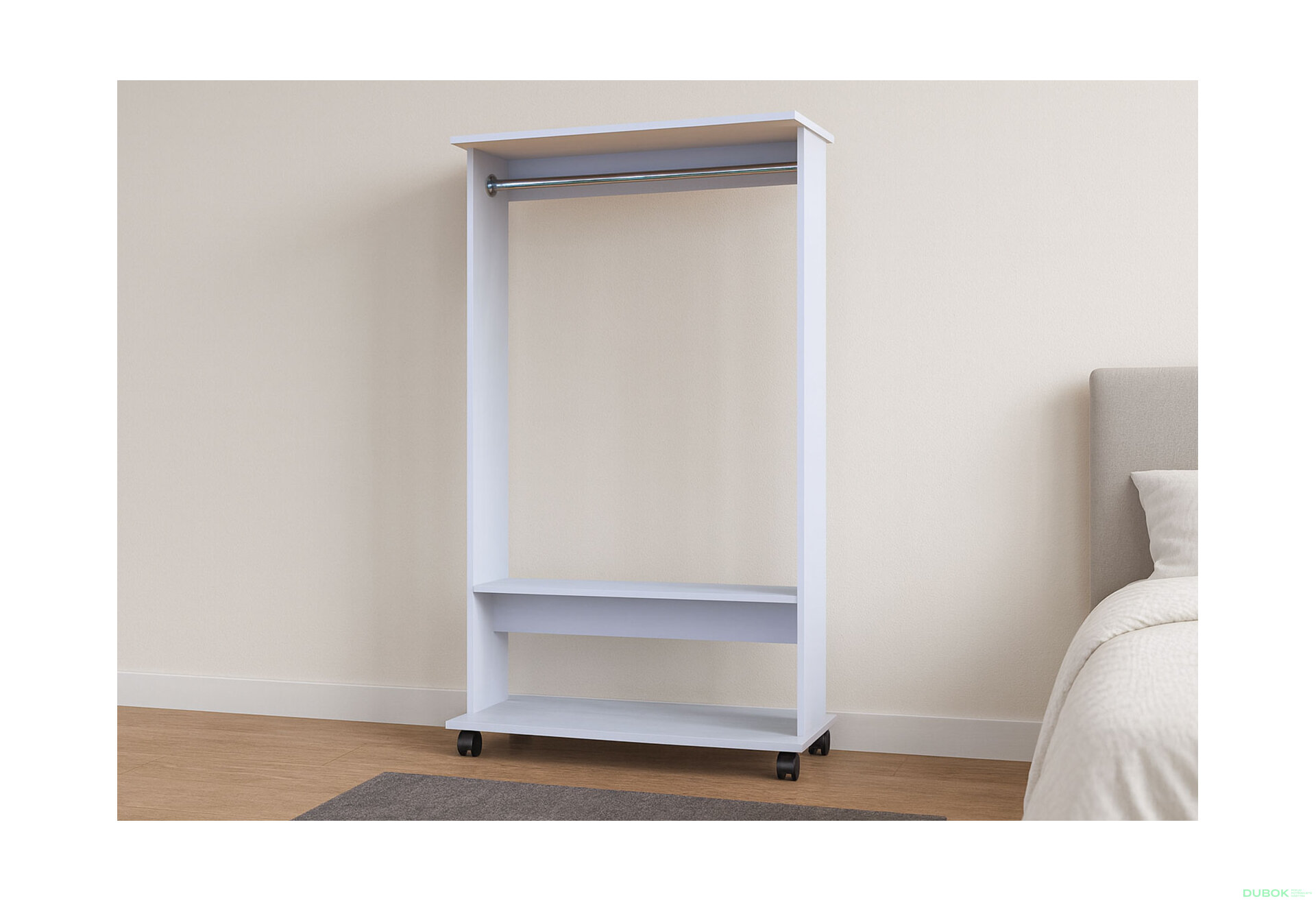 Obrázek 2 - Garderobní stojan s tyčí D2 85 cm Bílá
