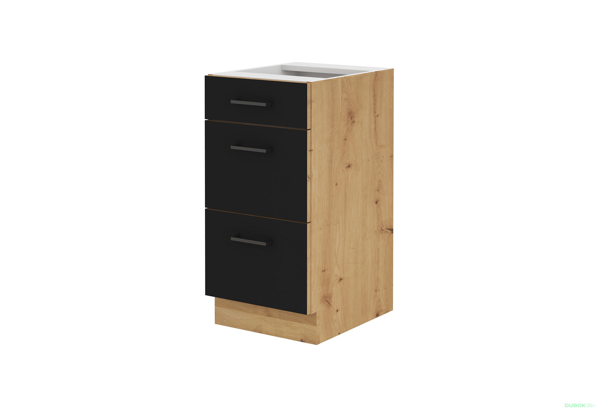 Obrázek 5366 - Kuchyňská sestava 3.15 m dub artisan / černý mat Modena