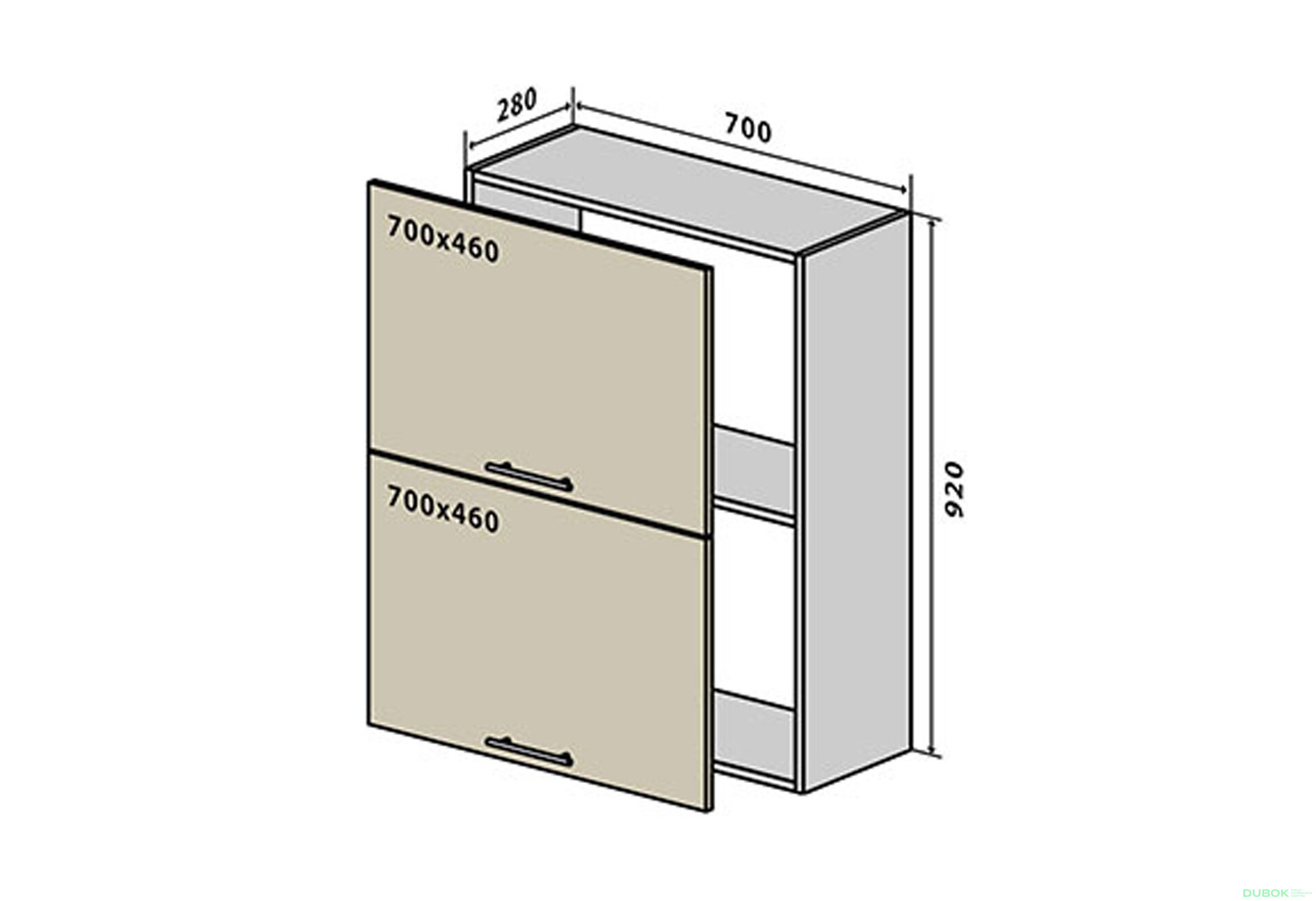 Obrázek 1 - V91 Skříňka 2D 70 Flat
