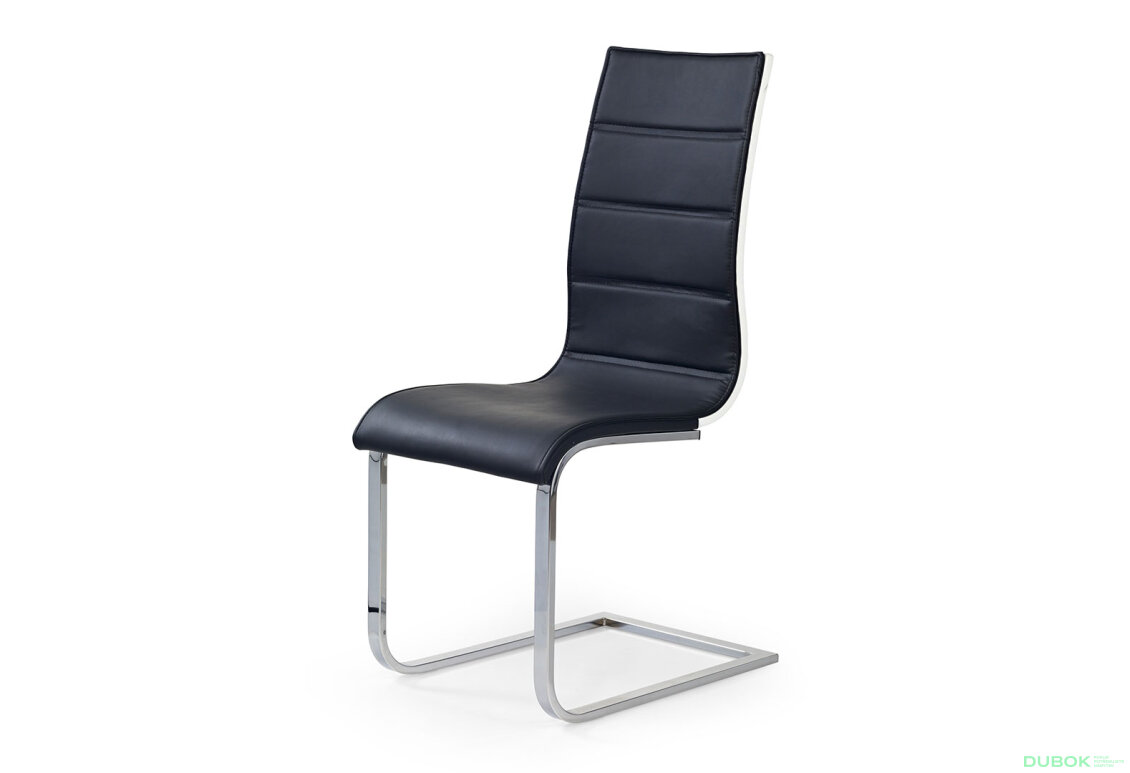 Židle K104 chrom, černý / bílá ekokůže