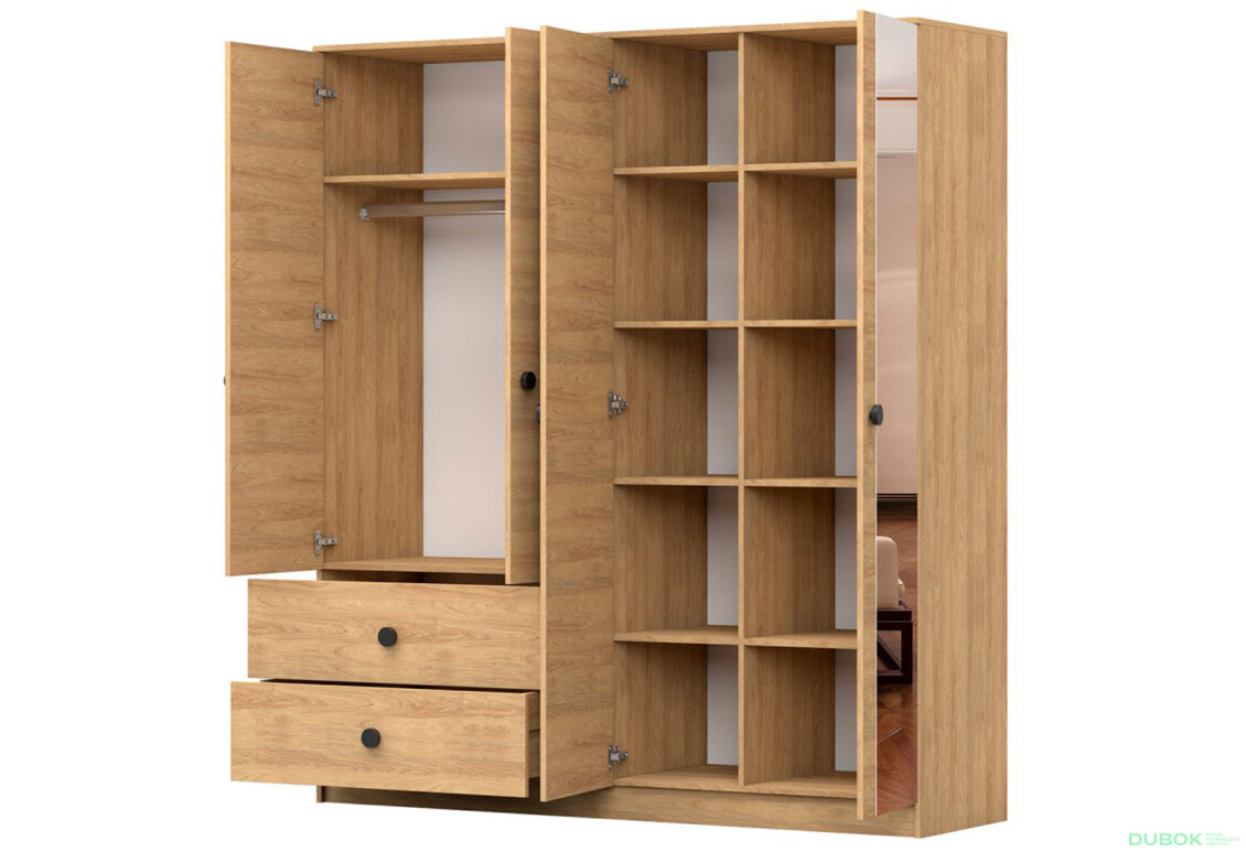 Obrázek 2 - Skříň 4D Lux hickory přírodní + černá Idczak meble