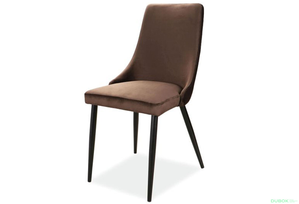 Židle Piano B Velvet hnědý Bluvel 48, kov černá matná