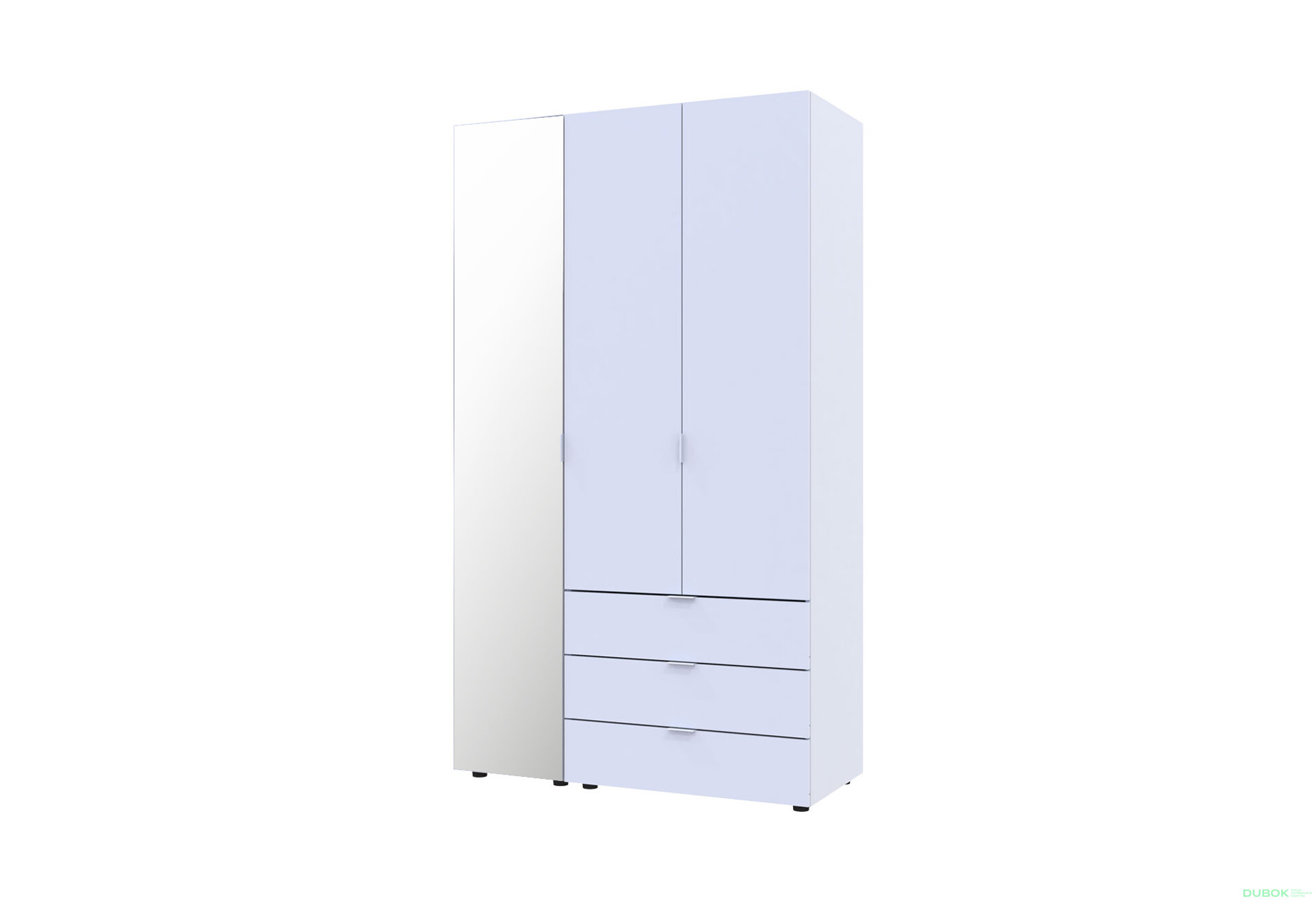 Obrázek 1 - Skříň třídveřová se zrcadlem Gelar 116.5 cm Bílá