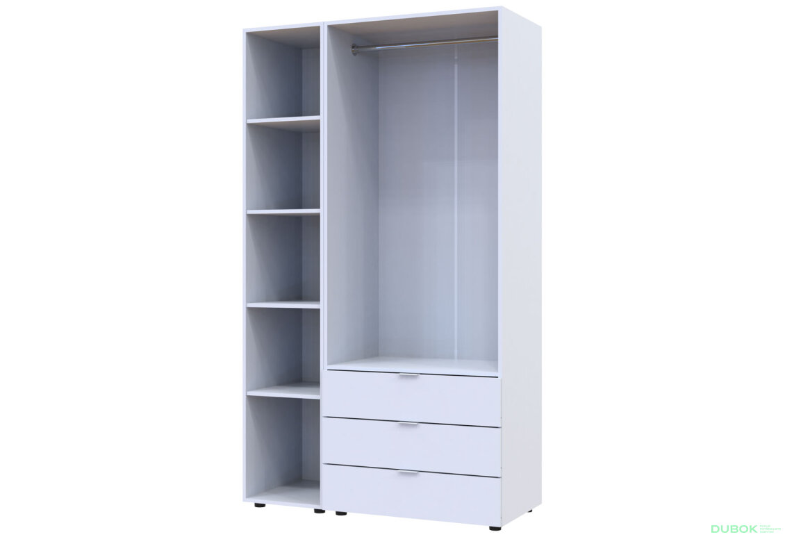 Obrázek 2 - Skříň třídveřová se zrcadlem Gelar 116.5 cm Bílá