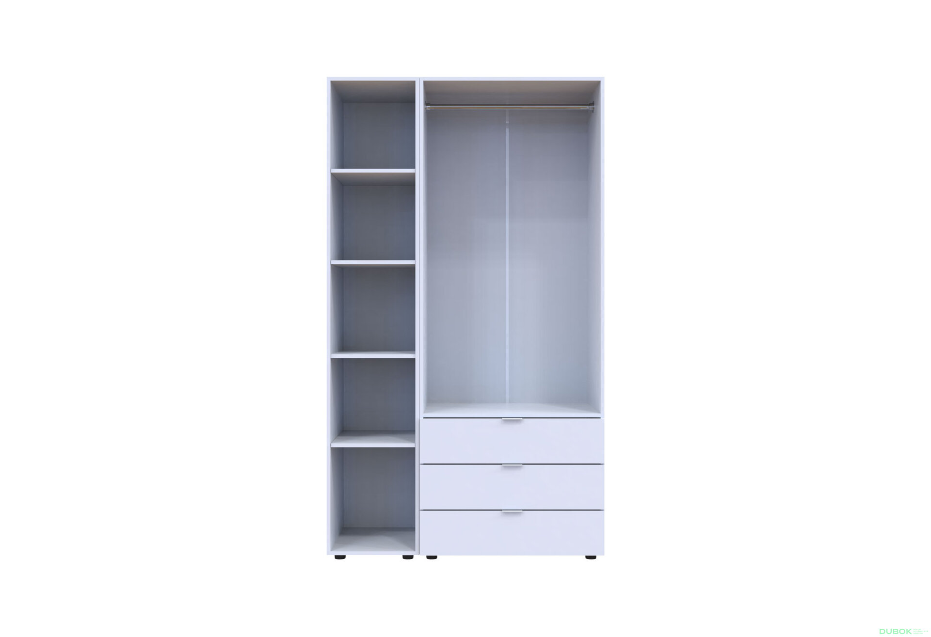 Obrázek 3 - Skříň třídveřová se zrcadlem Gelar 116.5 cm Bílá