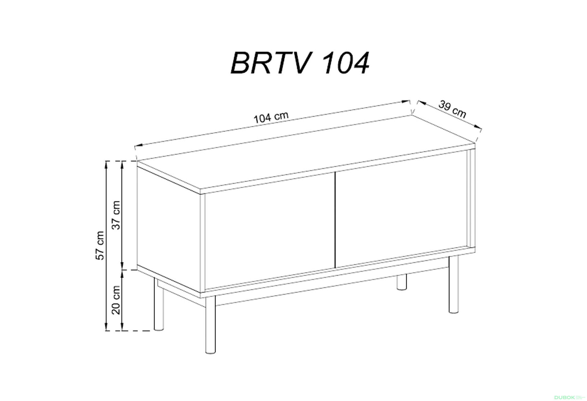 Obrázek 2 - TV stolek BRTV104 jackson hickory / grafit Basic