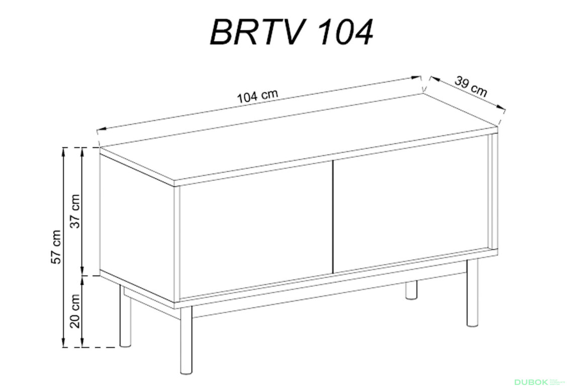 Obrázek 2 - TV stolek BRTV104 jackson hickory / grafit Basic