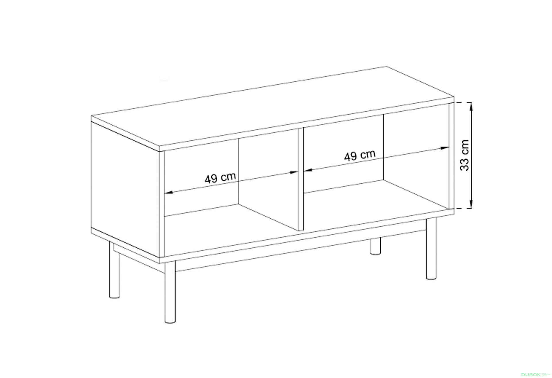 Obrázek 3 - TV stolek BRTV104 jackson hickory / grafit Basic