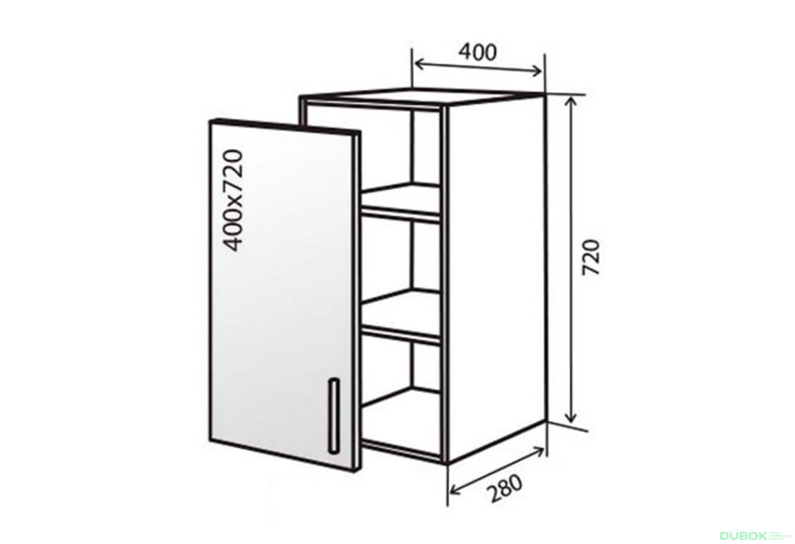 V3 Vitrážová skříňka 1D 40 AL Flat