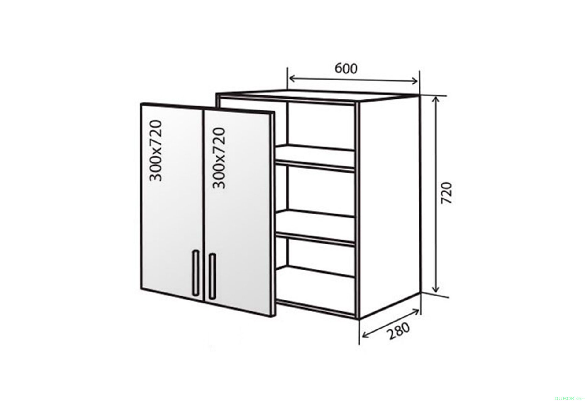 Obrázek 1 - V6 Vitrína 2D 60 AL Flat