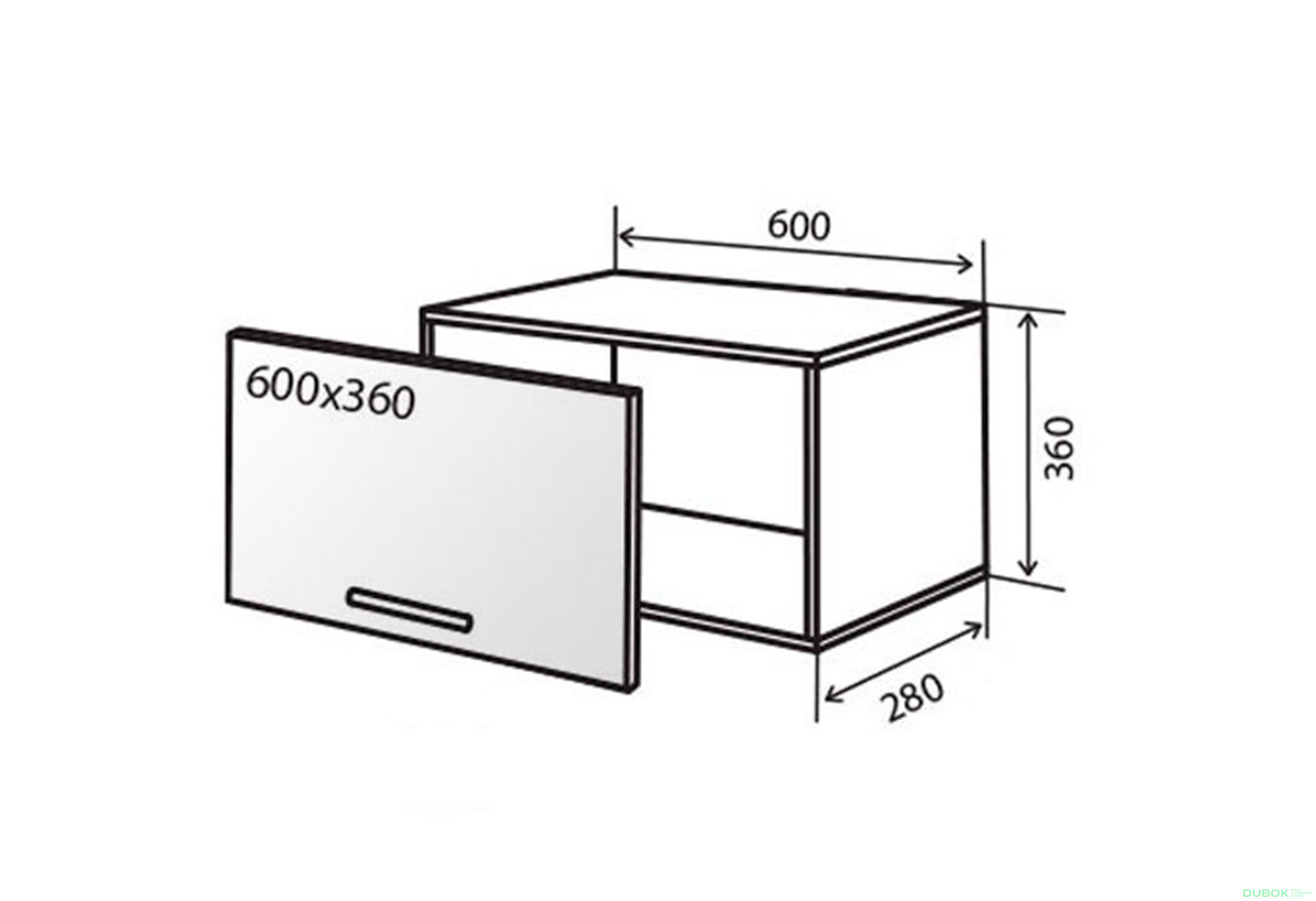 Obrázek 1 - V10 Nízká vitrína 60 AL Flat