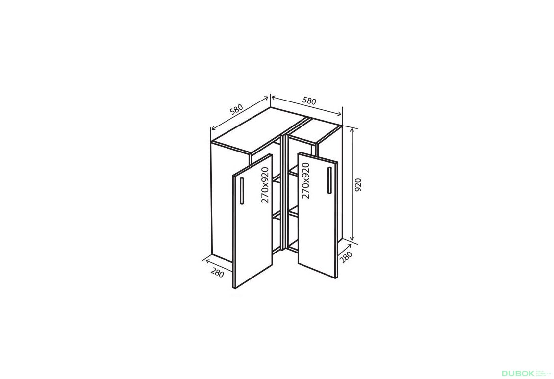 V58 Rohová Skříňka 58 Flat