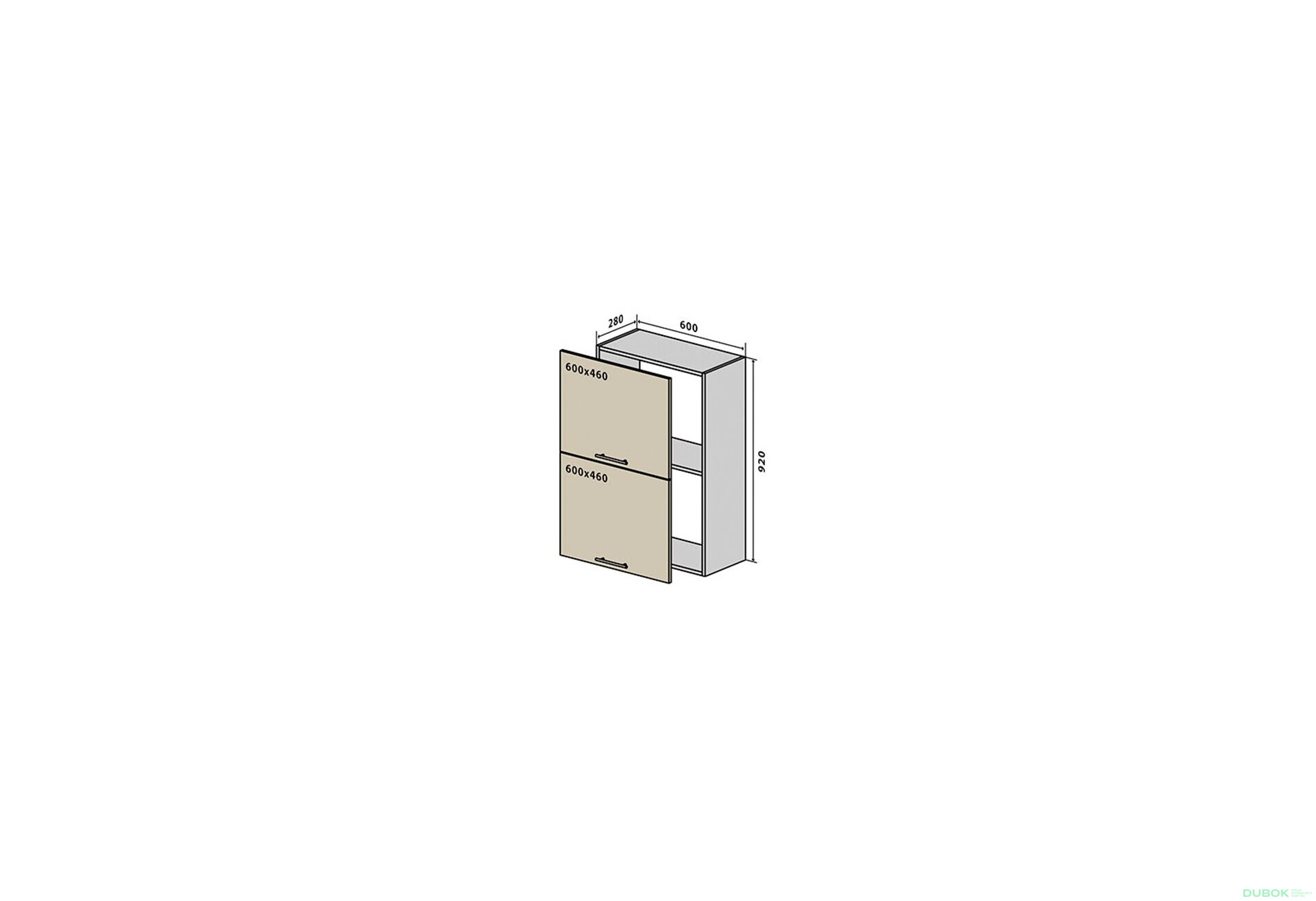 Obrázek 1 - V60 horní skříňka nad digestoř 60 Flat