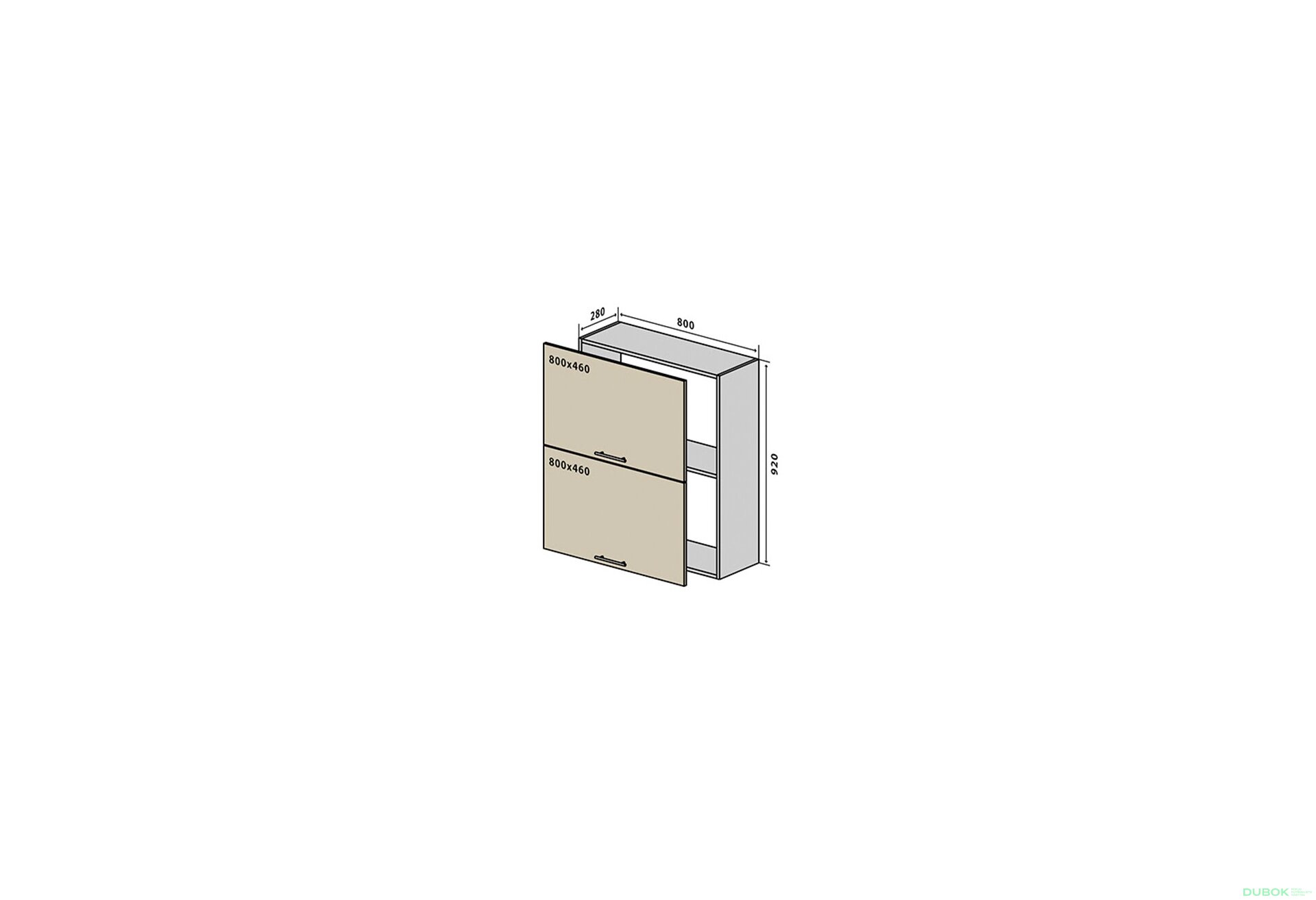 Obrázek 1 - V61 horní skříňka nad digestoř 80 Flat