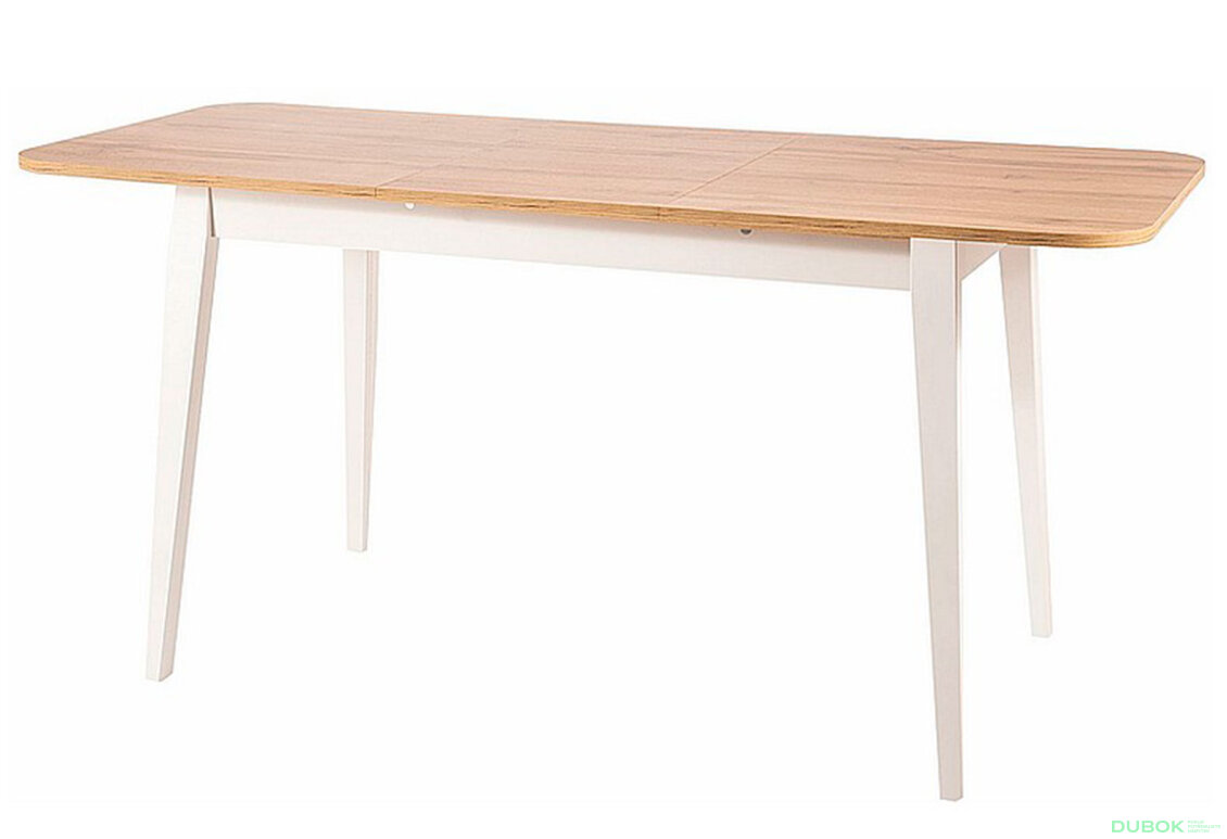 Stůl Gusto 120(160)x68 dub wotan / bílé dřevo