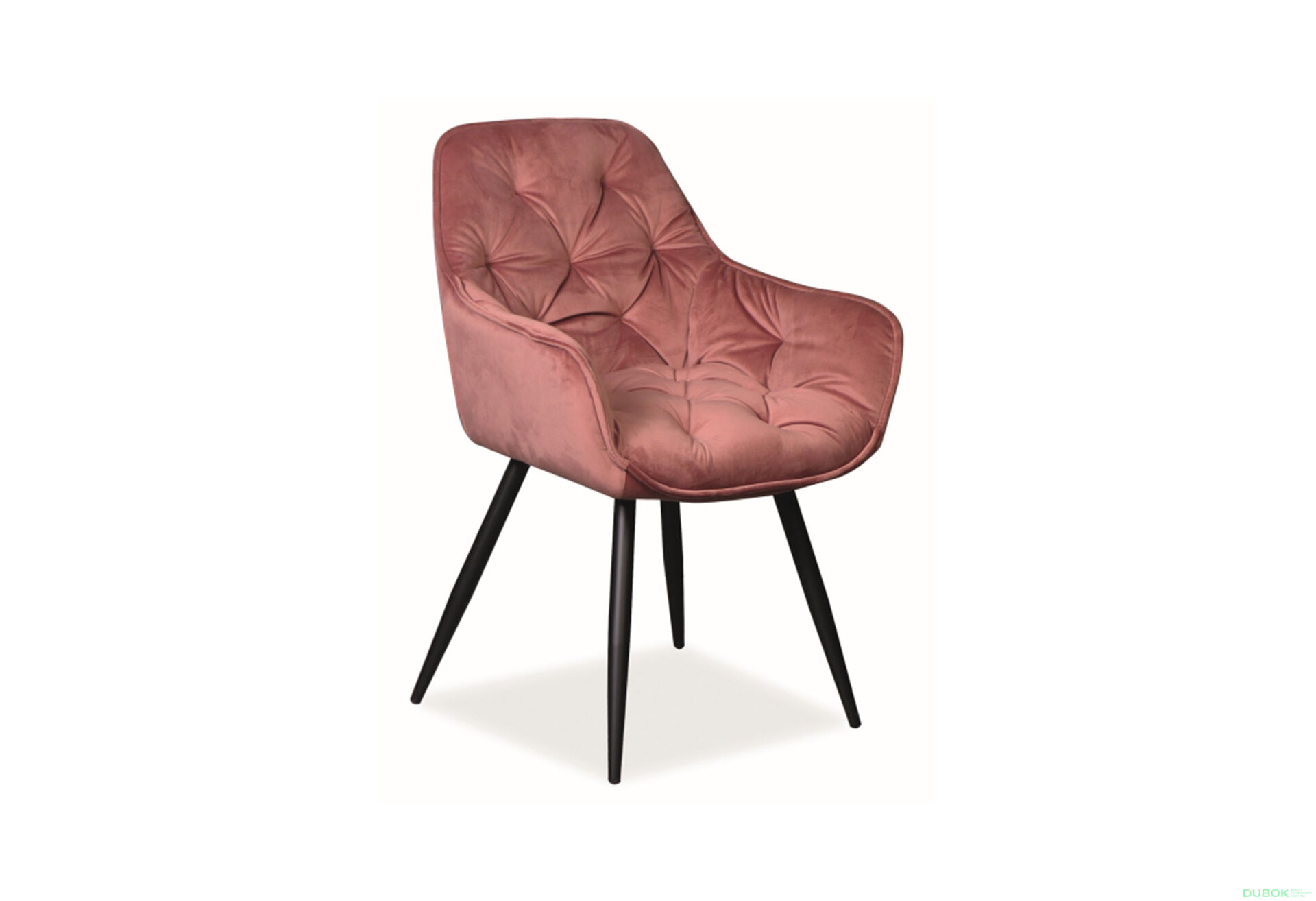 Obrázek 2 - Židle Cherry Velvet starorůžový Bluvel 52, matná černá kov
