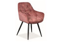 Obrázek 2 - Židle Cherry Velvet starorůžový Bluvel 52, matná černá kov