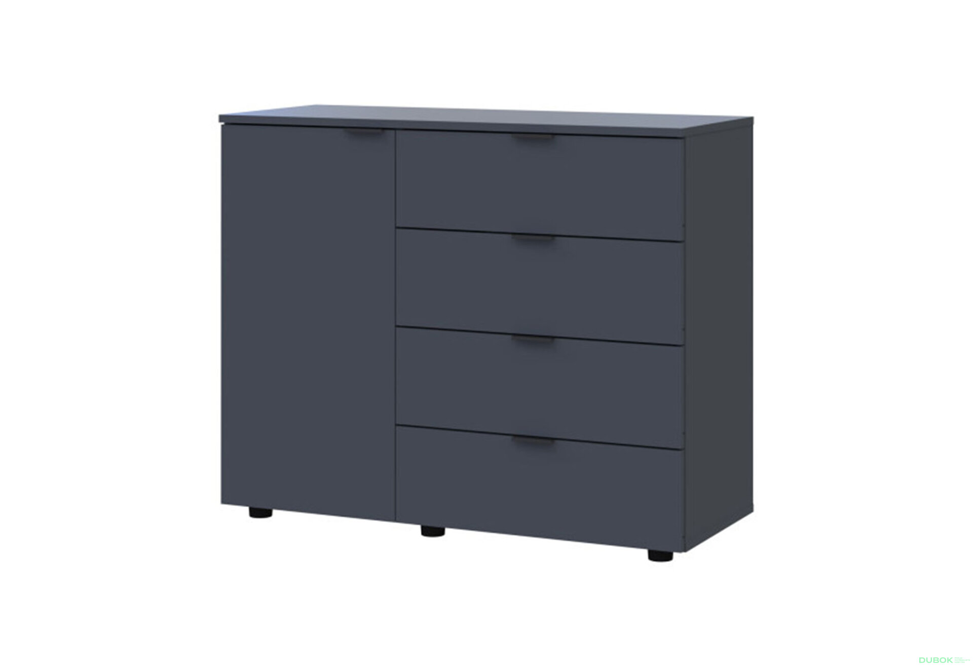 Obrázek 1 - Komoda s dvířky a 4 zásuvkami GC1 100 cm Gelar Grafit