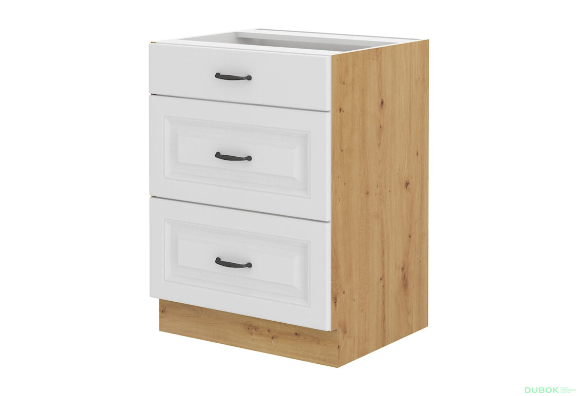 Obrázek 4227 - Kuchyňská sestava 2.6 m + vitrína Stilo dub artisan / bílý