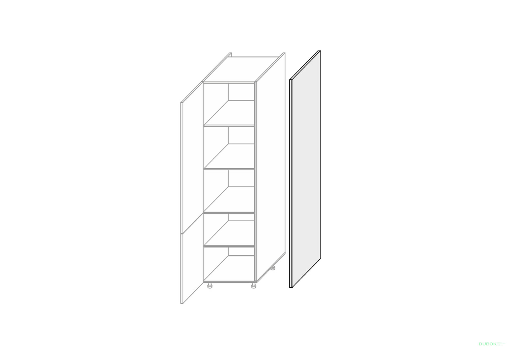 Obrázek 1 - Kuchyňské panely Leo Boční panel skříňky 2140 mm
