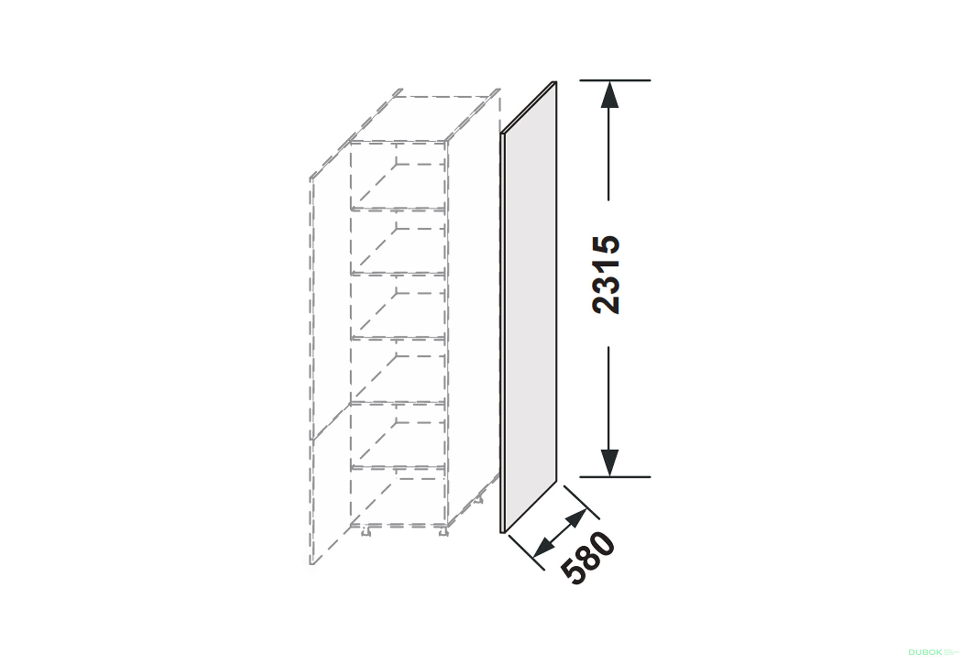 Obrázek 2 - Kuchyňské panely Leo Boční panel skříňky 2320 mm