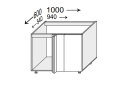 Obrázek 1 - Korpus KutN 90° 1dveřový 1000x600 Pro Blum 820mm