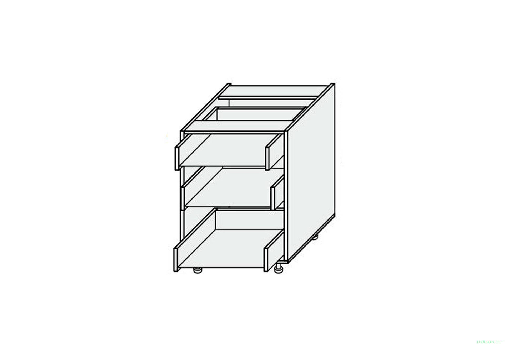 Obrázek 1 - Korpus 80N 3šx Pro Hettich 820mm