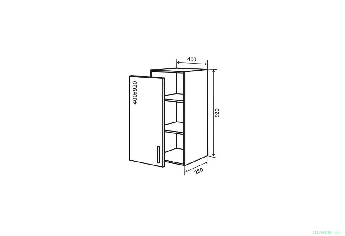 V43 Skříňka 1D 40 Flat