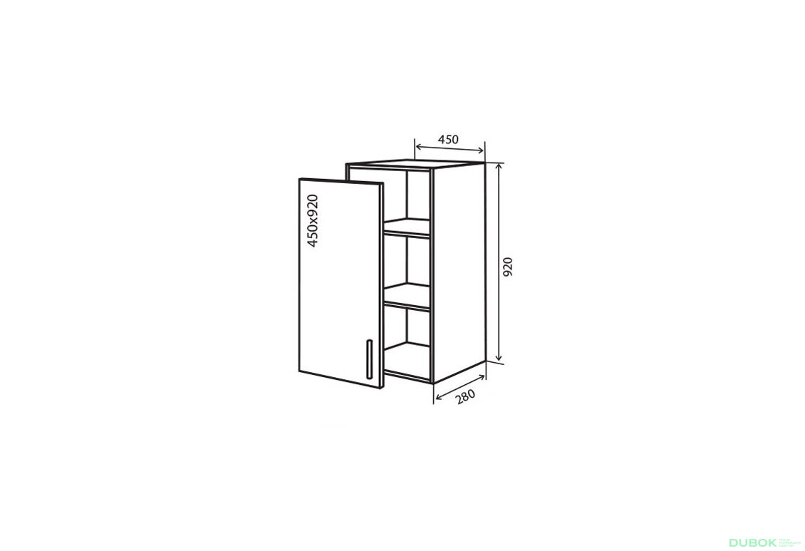 V44 Skříňka 1D 45 Flat