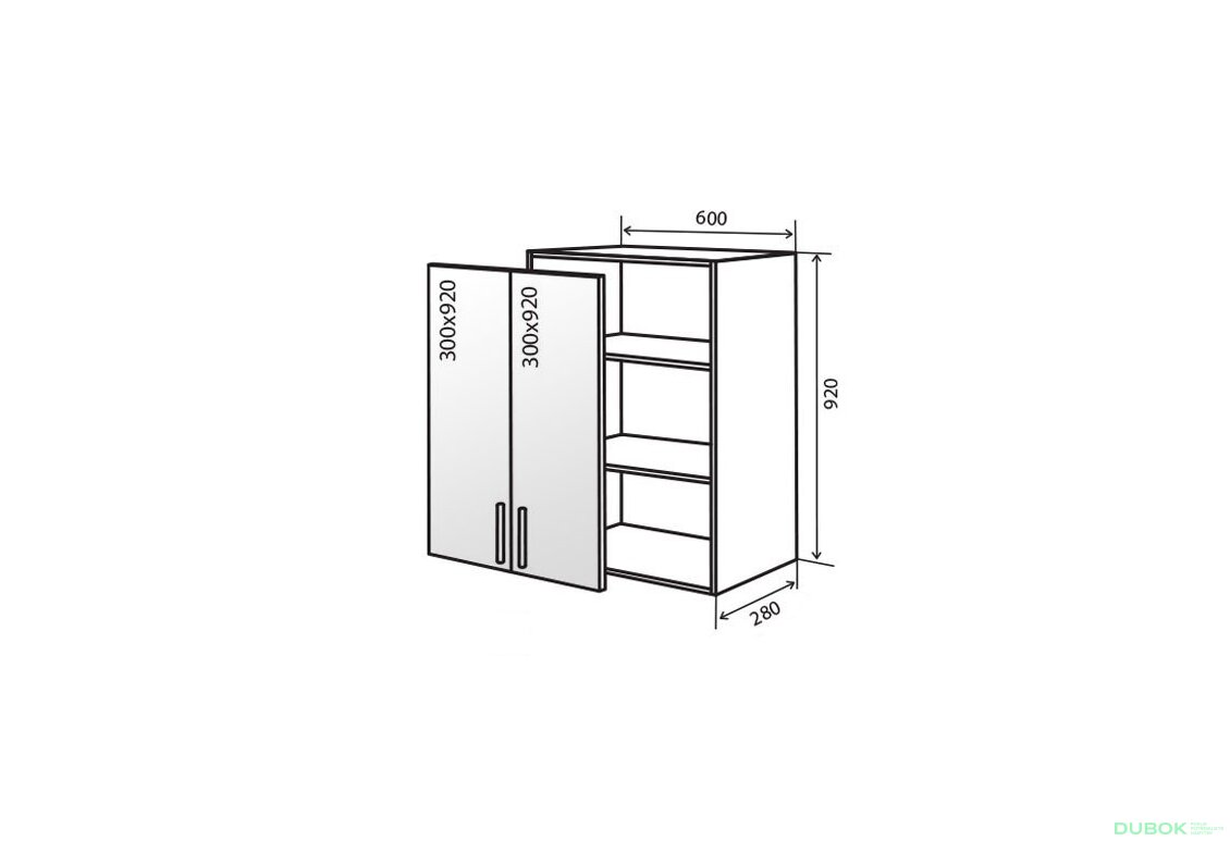 V46 Skříňka 2D 60 Vitrína Flat