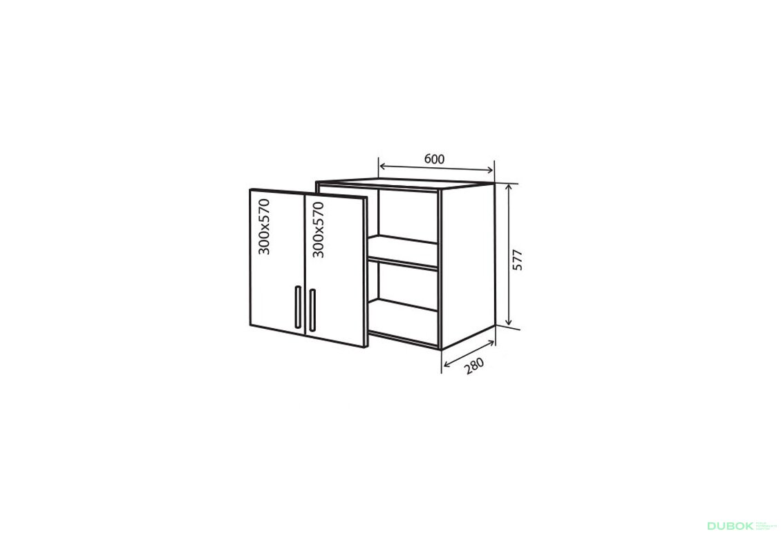V53 Skříňka 2D 60 Flat