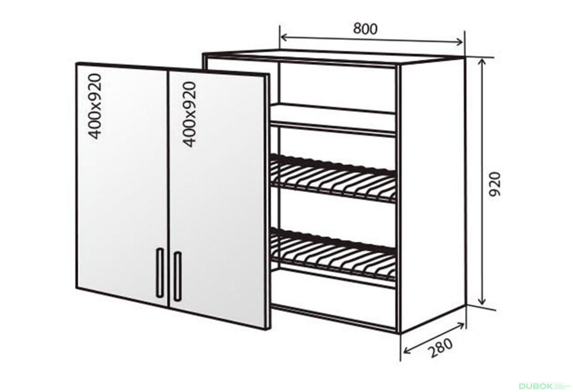 V49 Skříňka 2D 80 Sušák Vitrina AL Flat