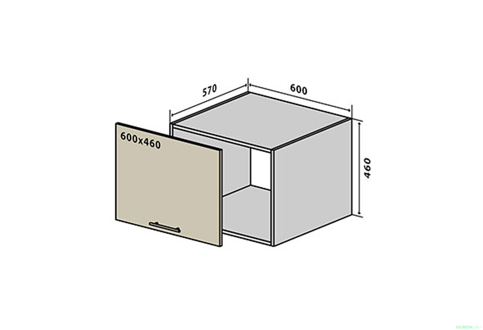 Obrázek 1 - V76 horní skříňka nad digestoř Penál 60 Sonata Luxe