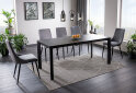 Obrázek 1 - Stůl Metropol Ceramic 120(180)x80 černý + 4 židle Piano B Matt Velvet šedý Bluvel 85 / kov černá matná