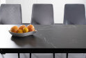 Obrázek 3 - Stůl Metropol Ceramic 120(180)x80 černý + 4 židle Piano B Matt Velvet šedý Bluvel 85 / kov černá matná