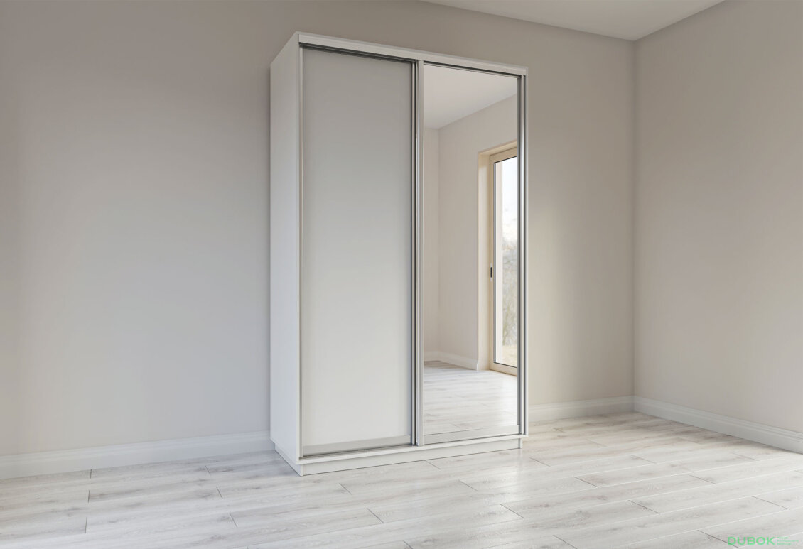 Obrázek 3 - Skříň s posuvnými dveřmi 1400x2200x600 1LTD 1 Zrcadlo nymphea alba, profil stříbrný