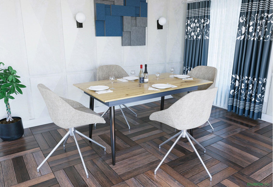 Obrázek 2 - Rozkládací stůl City 150x85 cm Dub artisan / Antracit