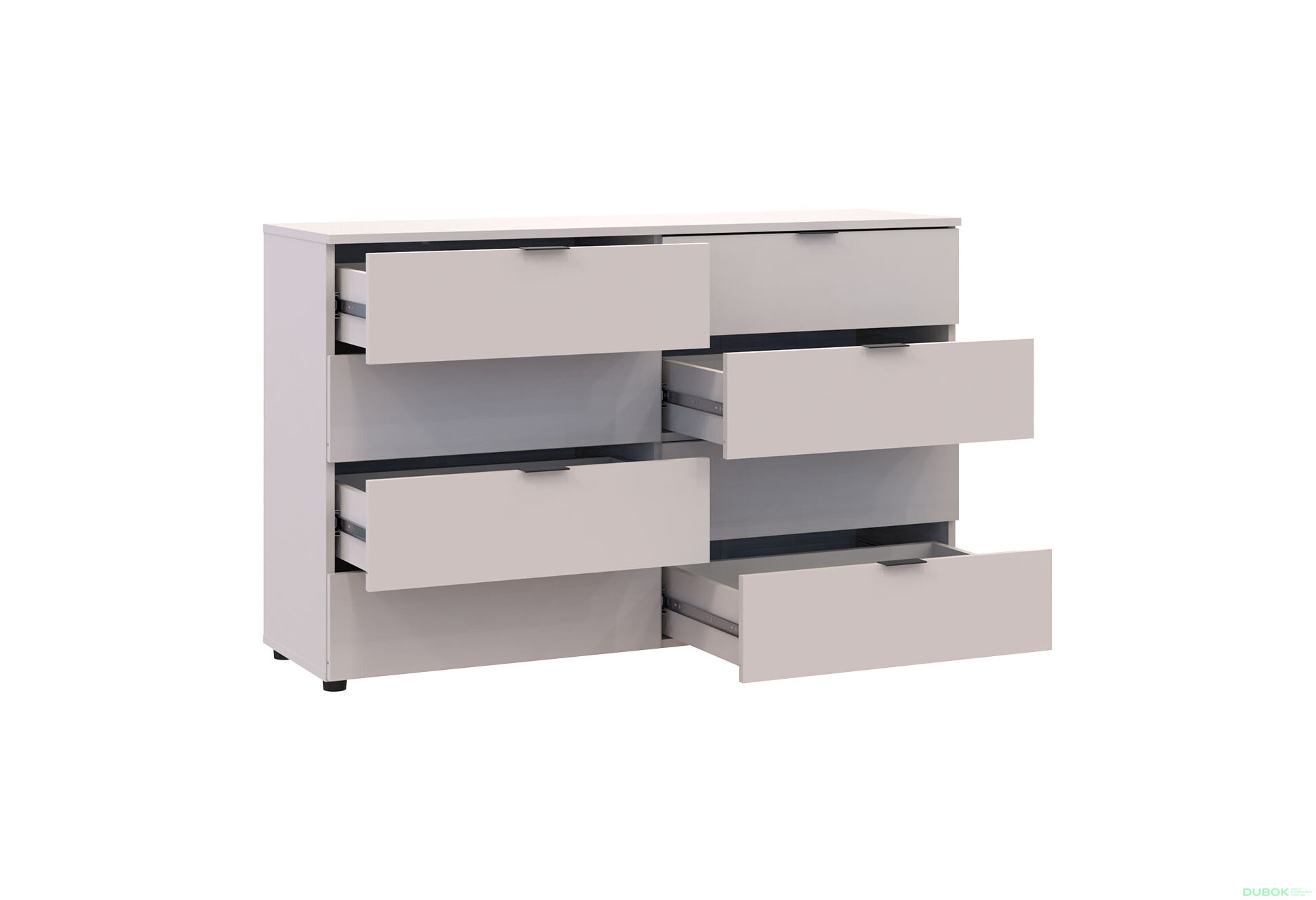Obrázek 5 - Komoda Ron 8 s 8 zásuvkami 130x38x81 kašmír
