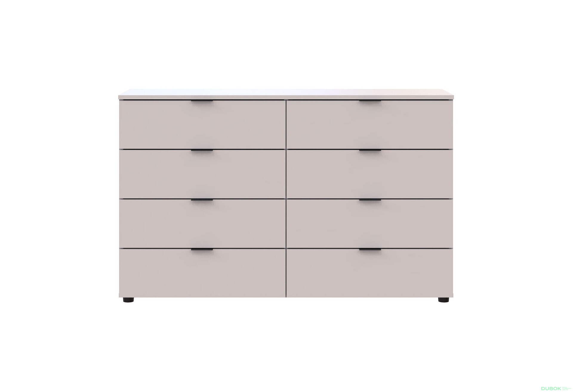 Obrázek 3 - Komoda Ron 8 s 8 zásuvkami 130x38x81 kašmír