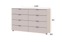 Obrázek 7 - Komoda Ron 8 s 8 zásuvkami 130x38x81 kašmír