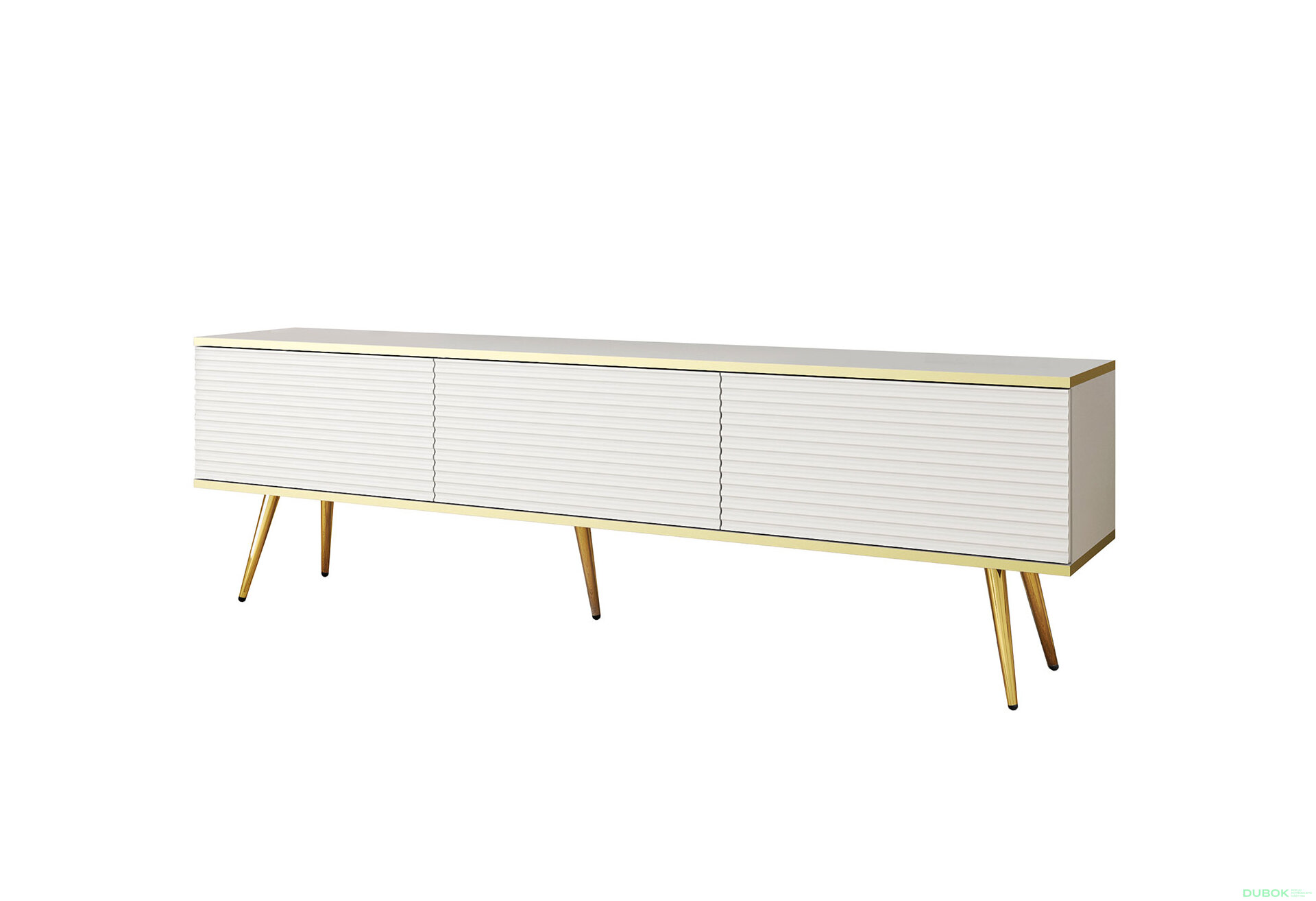 Obrázek 1 - TV stolek RTV 175 MDF bílý, zlaté nohy Oro