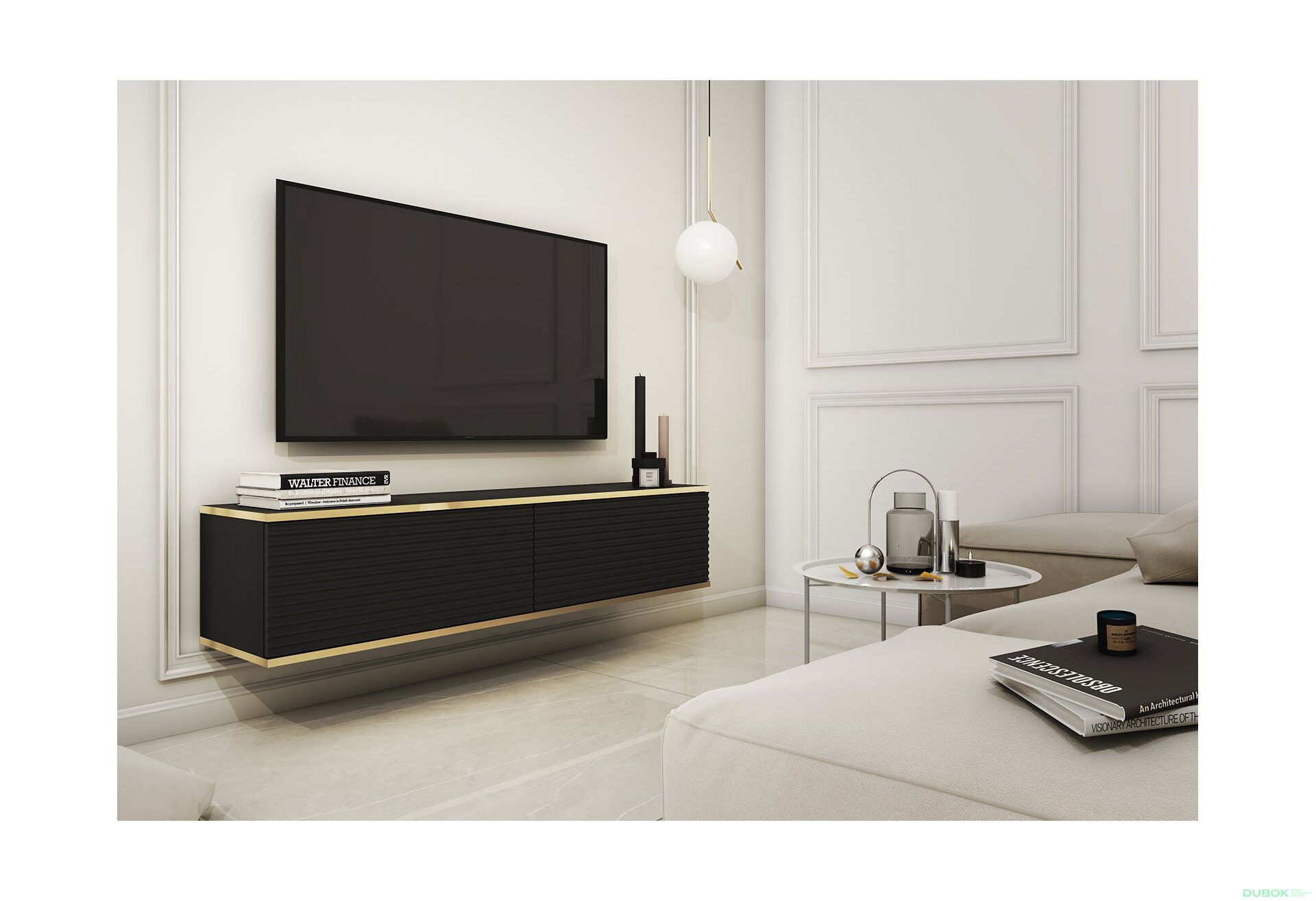 Obrázek 2 - TV stolek RTV 135 MDF černý Oro
