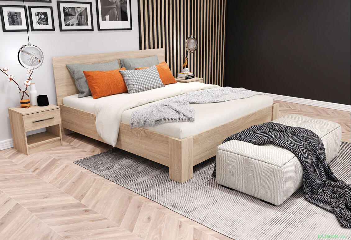Obrázek 2 - Postel Mediolan 160x200 dub sonoma Idczak meble