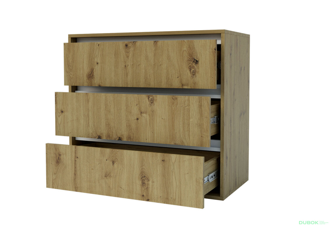 Obrázek 2 - Komoda Idea K 760/800/3š dub artisan / nymphaea alba