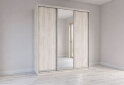 Obrázek 3 - Skříň s posuvnými dveřmi 2000x2200x600 2LTD 1 Zrcadlo Artwood světlý, profil stříbrný