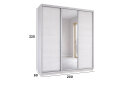 Obrázek 5 - Skříň s posuvnými dveřmi 2000x2200x600 2LTD 1 Zrcadlo Nymphea Alba, profil stříbrný
