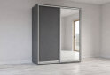 Obrázek 3 - Skříň s posuvnými dveřmi 1800x2200x600 1LTD 1 Zrcadlo grafit šedý, profil stříbrný
