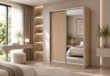 Obrázek 2 - Skříně s posuvnými dveřmi 1800x2200x600 1LTD 1 Zrcadlo Dub Sonoma, profil stříbrný