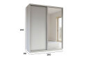 Obrázek 4 - Skříň s posuvnými dveřmi 1800x2400x600 1LTD 1 Zrcadlo Nymphea Alba, profil stříbrný