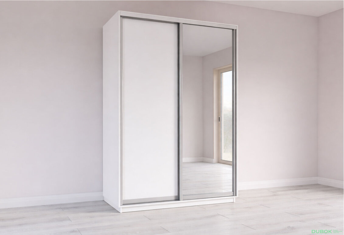 Obrázek 3 - Skříně s posuvnými dveřmi 1500x2400x600 1LTD 1 Zrcadlo Nymphea Alba, profil stříbrný